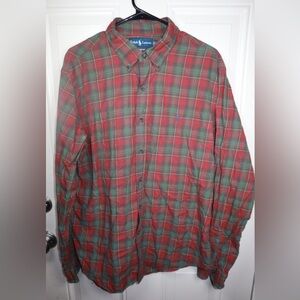 Ralph Lauren Plaid Cotton Button Down Shirt Long Sleeve SIZE XL